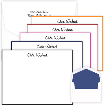 Premium Xpress Flat Bordered Cards - Raised Ink Stationery Set (EG1097) Premium Xpress Flat Bordered Cards - Raised Ink Stationery Set (EG1097)