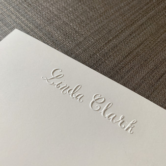 Personalized Hand-Drawn Flat Cards - Embossed Stationery - Optional Border (EG7062) - Up Close