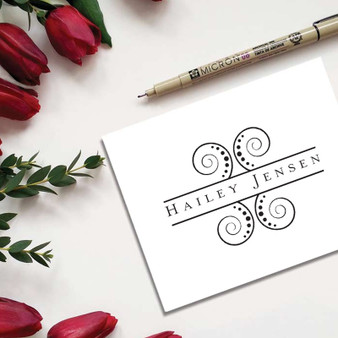 Geneva Personalized Thank You Fold Notes Fancy New Design - Raised Ink Stationery  EG9014 | StationeryXpress.com