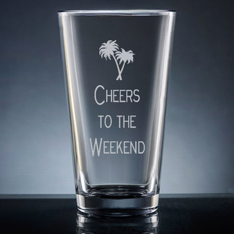 Mondo Pint Glass - Personalized Drinkware - Font L53 - Motif M080
