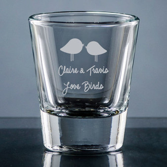 Wedding Shot Glass - Personalized Drinkware - Font L28 - Motif M022