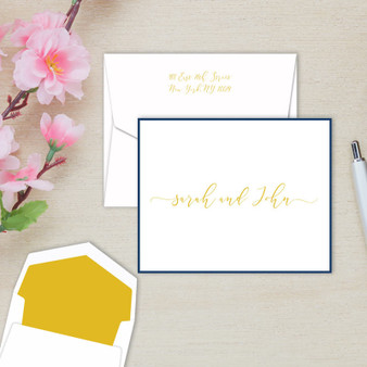 Bella Luna Fold Notes  - Raised Ink Stationery - Optional Border (EG7097)