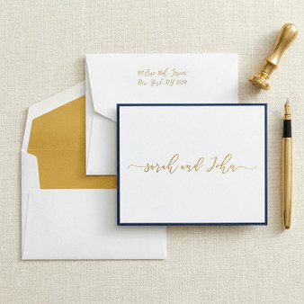 Bella Luna Fold Notes  - Raised Ink Stationery - Optional Border (EG7097)