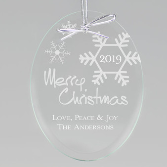 Merry Christmas Snowflake Keepsake Ornament - Sample