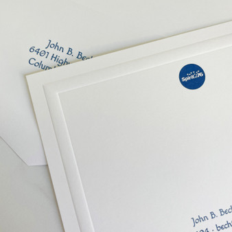 Your Logo Raised Ink on Flat Cards 4.5 x 6.25 - B. Almond Border - White Paper - Navy Blue Raised Ink - EG2150 - StationeryXpress.com Your Logo Raised Ink on Flat Cards 4.5 x 6.25 - B. Almond Border - White Paper - Navy Blue Raised Ink - EG2150 - StationeryXpress.com
