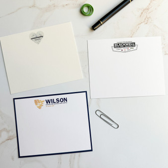 Your Logo Printed on Flat Cards - 4" x 5" - Shown with White & Ivory Paper with Full-Color Flat Ink Printing - StationeryXpress.com Your Logo Printed on Flat Cards - 4" x 5" - Shown with White & Ivory Paper with Full-Color Flat Ink Printing - StationeryXpress.com