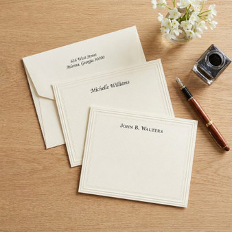 Premium Culture Flat Cards with Tradition Embossed Border - Raised Ink Stationery EG7040 StationeryXpress.com -2