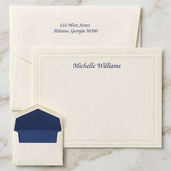 Premium Culture Flat Cards with Tradition Embossed Border - Raised Ink Stationery EG7040 StationeryXpress