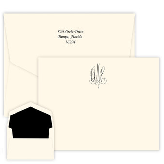 Venice Monogrammed Oversized Flat Cards - Raised Ink Stationery (EG5565-O)