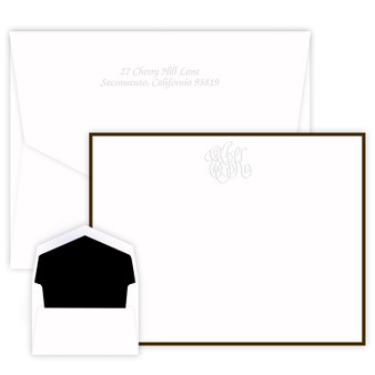 Classic Monogrammed Oversized Flat Card - Embossed Stationery (EG3416-O) Classic Monogrammed Oversized Flat Card - Embossed Stationery (EG3416-O)