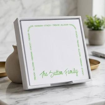 Family Arched Petite Memo Square Notepads with Holder - 175 Sheets - 3.5" x 3.5" (EG8765) StationeryXpress