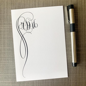 Ariel Lowercase Monogrammed Flat Cards - Raised Ink Stationery - EG2856 at StationeryXpress.com Ariel Lowercase Monogrammed Flat Cards - Raised Ink Stationery - EG2856 at StationeryXpress.com