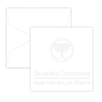 Hanukkah Mini Enclosure Fold Notes Embossed - 2.75" x 3" (EG2041)