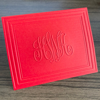 Your Logo Embossed Classic Frame on 200 Folded Notes - Custom Order Embossed Stationery (EG5068) - Red Pepper Paper Your Logo Embossed Classic Frame on 200 Folded Notes - Custom Order Embossed Stationery (EG5068) - Red Pepper Paper