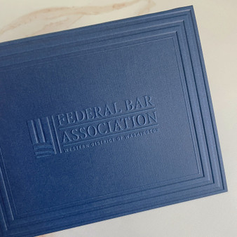 Your Logo Embossed on Colorful Folded Notes - Navy Paper Closeup, Embossed Logo - EG5068 at StationeryXpress.com Your Logo Embossed on Colorful Folded Notes - Navy Paper Closeup, Embossed Logo - EG5068 at StationeryXpress.com