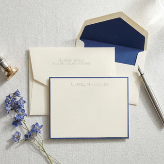 Rockefeller Flat Cards - Embossed Stationery - Optional Border EG2018 StationeryXpress.com -2