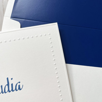 Harvard Embossed Border Fold Notes - Luxury Raised Ink Stationery - Close Up of Border Harvard Embossed Border Fold Notes - Luxury Raised Ink Stationery - Close Up of Border
