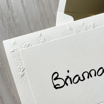 Rose Frame Embossed Border Fold Notes - Top Left Close Up Rose Frame Embossed Border Fold Notes - Top Left Close Up