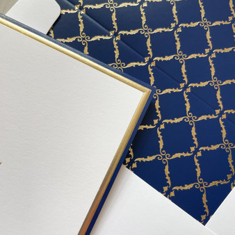 Gold & Navy Foil Border Fold Notes - Luxury Raised Ink Stationery - Gold and Navy Foil Border Gold & Navy Foil Border Fold Notes - Luxury Raised Ink Stationery - Gold and Navy Foil Border