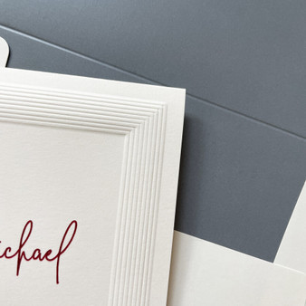 Zurich Embossed Lines Border Fold Notes - Close Up of the embossed border Zurich Embossed Lines Border Fold Notes - Close Up of the embossed border