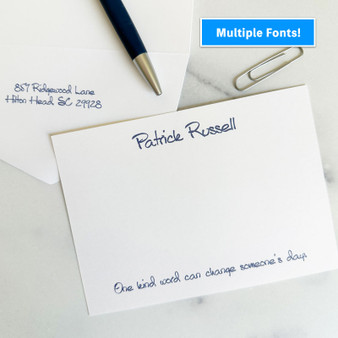 Premium Xpress Personalized Flat Cards - Flat Ink Stationery - Multiple Fonts - StationeryXpress (EGD7099) Premium Xpress Personalized Flat Cards - Flat Ink Stationery - Multiple Fonts - StationeryXpress (EGD7099)