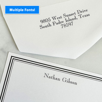 Colony Personalized Stationery Flat Cards - Flat Ink - Multiple Fonts - StationeryXpress.com