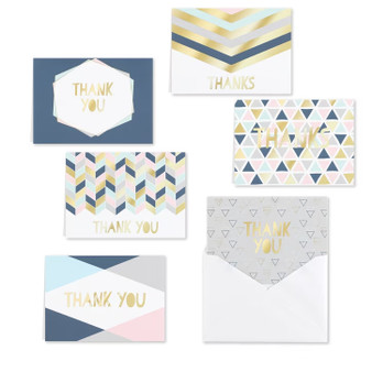 Thank You Geo Shape Assortment Pack | Pre-Printed Notes | 36 Beautiful Thank You Notes (CC1025) Thank You Geo Shape Assortment Pack | Pre-Printed Notes | 36 Beautiful Thank You Notes (CC1025)