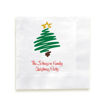 Christmas Tree Personalized Napkins - Printed - 100/Set - StationeryXpress.com Christmas Tree Personalized Napkins - Printed - 100/Set - StationeryXpress.com