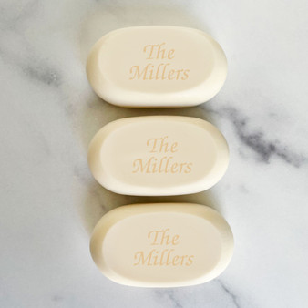 Classic Family Name Personalized Soap Set of 3 Close Up - Engraved - StationeryXpress.com Classic Family Name Personalized Soap Set of 3 Close Up - Engraved - StationeryXpress.com