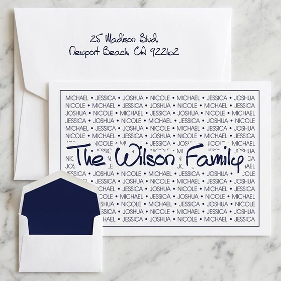 Family Pride Tony Oversized Fold Notes - Raised Ink Stationery (EG4260) - Example 1