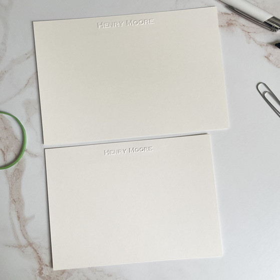 Xpress Personalized Flat Cards 100 Piece Set Embossed Stationery