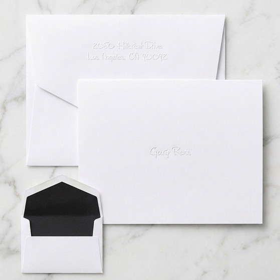 All American Small Name Fold Notes - Embossed Stationery