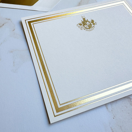 Your Logo Raised Ink on Flat Cards (4" x 5") with an Embossed Border ...