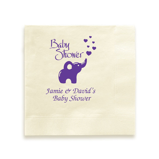 Elephant Baby Personalized Napkins Foil Pressed | EG2057 | StationeryXpress