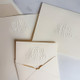 150 Piece Encore Monogrammed Embossed Stationery Set Close Up - StationeryXpress.com