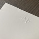 Personalized One Initial Flat Cards - Embossed Stationery (EG8010) - Close Up