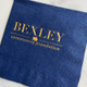 Custom Logo Navy Blue Napkin with Gold Foil Logo at StationeryXpress (EG2671) Custom Logo Navy Blue Napkin with Gold Foil Logo at StationeryXpress (EG2671)