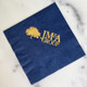 Custom Logo Navy Blue Napkin with Gold Foil Logo Example at StationeryXpress (EG2671) Custom Logo Navy Blue Napkin with Gold Foil Logo Example at StationeryXpress (EG2671)
