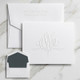 Del Mar Monogrammed Fold Notes - Embossed Stationery