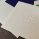 Your Logo Embossed Tri-Frame on 200 Folded Notes - Custom Order Embossed Stationery (EG5062)