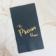 Your Logo Guest Towel Napkins - Foil or Printed Custom Napkins (EG2674) - Black Napkins with Gold Foil.