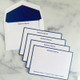 Casual Personalized Stationery Raised Ink Flat Cards - White Paper - Navy Raised Ink, Border & Envelopes Liners - StationeryXpress.com Casual Personalized Stationery Raised Ink Flat Cards - White Paper - Navy Raised Ink, Border & Envelopes Liners - StationeryXpress.com