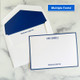 Casual Personalized Stationery - Raised Ink Flat Cards | StationeryXpress.com (EG7094) ("Kris Daniels" font is L87, "StationeryXpress" font is L92, on white paper, navy blue raised ink with an optional matte navy border and optional navy blue envelope liners) Casual Personalized Stationery - Raised Ink Flat Cards | StationeryXpress.com (EG7094) ("Kris Daniels" font is L87, "StationeryXpress" font is L92, on white paper, navy blue raised ink with an optional matte navy border and optional navy blue envelope liners)