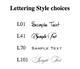Personalized Associate Raised Ink Letter Sheet Lettering Style Choices Personalized Associate Raised Ink Letter Sheet Lettering Style Choices