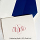Del Mar Monogrammed Fold Notes - Font L125, Red Ink Del Mar Monogrammed Fold Notes - Font L125, Red Ink