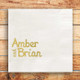 Lux Personalized Napkin - 2 Names - Foil Pressed - 100/Set - StationeryXpress.com