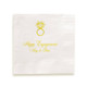 The Wedding Napkin - Foil Pressed - 100/Set - (EG2692) - Sample of Line 1 Larger, Font L33, Square Format, Border Edge, Motif M029, Napkin Color White, Gold Foil - StationeryXpress.com