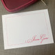 Script Flat Card Polka Dotted Border - Raised Ink Stationery (EG3271) - Live Sample