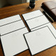 Del Mar Monogrammed Flat Cards - Embossed Stationery - Optional Border EG3412 StationeryXpress.com -4