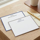 Sicily Flat Cards - Raised Ink Stationery | Navy and Black Raised Ink Example 1